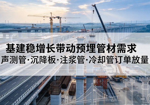 龙城基建稳增长带动预埋监测管材需求，声测管、沉降板、注浆管订单持续放量